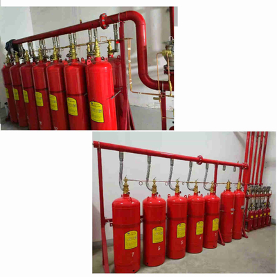 Hệ thống lưới đường ống FM200 màu đỏ 4.2MPa / 5.6MPa Hệ thống dập lửa khí hỗn hợp